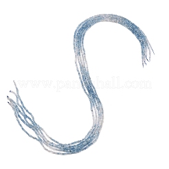 天然石アクアマリンビーズ連売り  ファセットテーブルカットキューブビーズ  2.5x2.5x2.5mm  穴：0.5mm  約183個/連  15.63インチ（39.7cm）&nbsp;G-L634-D11-2.5x2.5mm