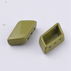 スプレー塗装合金マルチ連リンク  タイル弾性ブレスレット作り用  菱形  オリーブ  14x8x4.8mm  穴：0.8mm&nbsp;PALLOY-G268-E-042