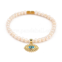 Brass Enamel Charm Bracelets&nbsp;BJEW-JB05381-M