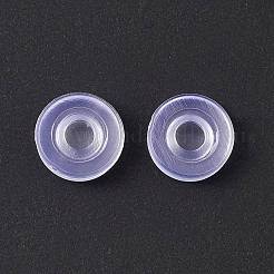 イヤリングパッドのシリコンクリップ  ドーナツ  透明  6.5x2mm  穴：2mm&nbsp;X-FIND-G036-05