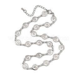 304 Stainless Steel Hollow Spiral Link Chain Necklaces for Women&nbsp;NJEW-JN06395-02