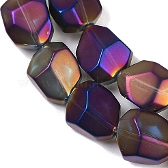 電気メッキガラスビーズセット  艶消し  ファセットポリゴン  パープル  12.5x9.5x7mm  穴：1mm  約50個/連  23.86インチ（60.6cm）&nbsp;EGLA-C009-01A-FR07