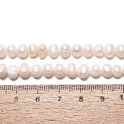 天然養殖淡水パールビーズ連売り  ポテト  貝殻色  4.5~6.5x4~9mm  穴：0.6mm  約64~67個/連  13.39~13.58インチ（34~34.5cm）&nbsp;X-PEAR-N013-05H-01