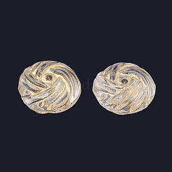 メッキアクリルビーズ  ライン入り  フラットラウンド  透明  13x7mm  穴：1mm  約600個/500g&nbsp;PACR-N001-01