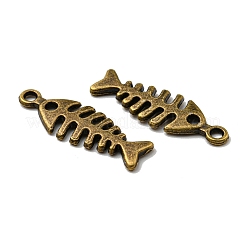 合金のチベット風チャーム  カドミウムフリー＆鉛フリー  魚の骨  アンティークブロンズ  26x9x1.5mm  穴：2mm  約1110個/1000g&nbsp;TIBEP-5473-AB-LF