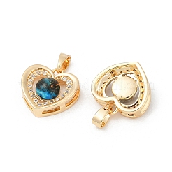 Brass Micro Pave Cubic Zirconia Pendants&nbsp;X-KK-R213-03G