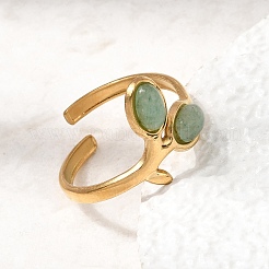 304 Stainless Steel Cuff Open Rings&nbsp;RJEW-F213-04G-08