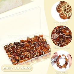 75Pcs 15 Styles Imitation Amber Transparent Acrylic Beads&nbsp;DIY-YW0010-22