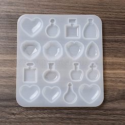 香水ボトル/ハートカボション DIY シリコンモールド  レジン型  ホワイト  155x142x7mm  内径：25~34x20~30mm&nbsp;X1-DIY-F139-02