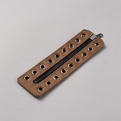 Cowhide Leather Lace-in Boot Zipper Inserts&nbsp;DIY-WH0499-06B-04
