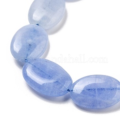 天然石マレーシアジェイドビーズ連売り  染め  フラットオーバル  ライトスカイブルー  18x13x5mm  穴：1mm  約10~11個/連  7.28''~7.87''（18.5~20センチメートル）&nbsp;G-K392-C08-13x18mm