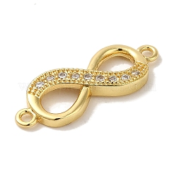 Rack Plating Brass Micro Pave Cubic Zirconia Links&nbsp;KK-P267-23G-02