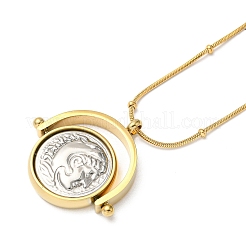 Ion Plating(IP) 304 Stainless Steel Rotatable Alexander Pendants Necklaces&nbsp;NJEW-K259-07G