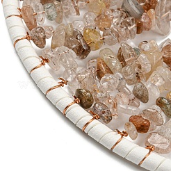Wire Wrapped Chips Natural Fluorite Big Pendant Decorations&nbsp;HJEW-A005-06A