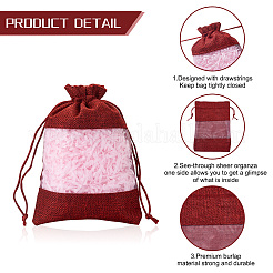 20Pcs 5 Colors Burlap Packing Pouches&nbsp;ABAG-CW0001-01