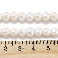 天然養殖淡水パールビーズ連売り  ポテト  アンティークホワイト  6~6.5mm  穴：0.7mm  約30個/連  6.89インチ（17.5cm）&nbsp;PEAR-C003-23-X