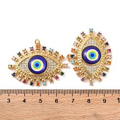 Rack Plating Brass Micro Pave Cubic Zirconia Pendants&nbsp;KK-H486-24G-04