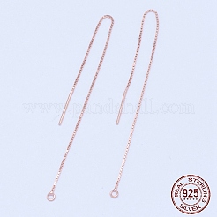 925スターリングシルバー製スタッドピアスパーツ  アメリカンピアス  ベネチアンチェーン  ローズゴールド  100x0.65mm  穴：1~2mm&nbsp;STER-E051-C-01RG