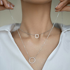 S925 Silver Zircon Geometric Earrings and Necklace Jewelry Set for Women&nbsp;IQ8256-1