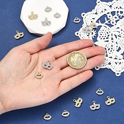 8pcs4スタイルアロイラインストーンペンダント  マスクと唇のチャーム  ミックスカラー  9~12x11~14x1.5~2mm  穴：1.5mm  2個/スタイル&nbsp;ALRI-YW0001-36