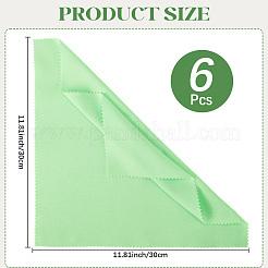 マイクロファイバー楽器パイプクリーニングクロス  正方形  淡緑色  300x285x0.5mm&nbsp;AJEW-WH20054-053D