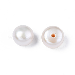 Half Drilled Natural Cultured Freshwater Pearl Beads&nbsp;PEAR-N020-02A