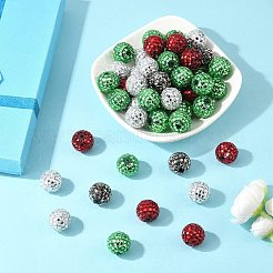 クリスマステーマのアクリルラインストーンビーズ  丸型と四角型のラインストーン  DIYジュエリー作りに使える光沢のあるビーズ  ビーズペンと工芸品  ミックスカラー  20mm  穴：2mm&nbsp;OACR-L020-01