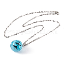 Resin Pendant Necklaces&nbsp;NJEW-L181-01P-02