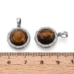 Natural Tiger Eye Pendants&nbsp;KK-N287-21P