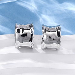 Brass C-Shaped Stud Earrings&nbsp;EJEW-R025-37P