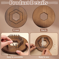 Hexagon Wood Crochet Blocking Board with Pins&nbsp;DIY-WH0499-15