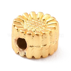 めっき合金ビーズラック  カドミウムフリー＆鉛フリー  長持ちメッキ  花  マットゴールドカラー  5.5x3.5mm  穴：1.2mm&nbsp;PALLOY-Z013-35MG-RS