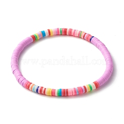 Handmade Polymer Clay Heishi Beads Stretch Bracelet&nbsp;BJEW-JB07351
