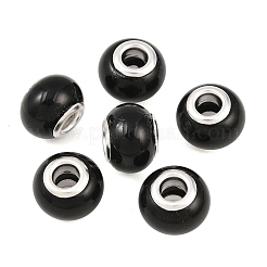 Spray Painted Glass European Beads&nbsp;X-GPDL-R001-11S