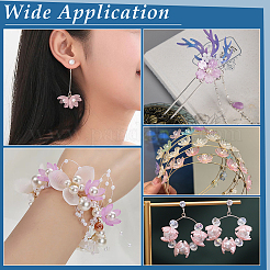 200種類のアクリルビーズキャップ2個  花  ミックスカラー  17.5~23.5x18~23.5x1.5~5mm  穴：1.5mm  100個/スタイル&nbsp;OACR-AR0001-38