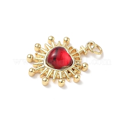 Heart Brass Pendants&nbsp;KK-D426-16B-G