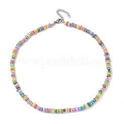 Natural Dyed Freshwater Shell Colorful Nuggets Beaded Necklaces for Women&nbsp;NJEW-JN05434