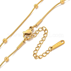 Round Brass Snake Chain Necklaces for Women&nbsp;NJEW-G084-04G