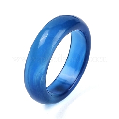女性用染色＆加熱天然瑪瑙指輪  マリンブルー  5.5mm  内径：17~17.5mm&nbsp;RJEW-Z075-02B