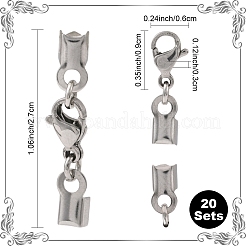 304ステンレススチール製ロブスタークロウ留め金20個  コー​​ドが終了すると  ステンレス鋼色  27mm&nbsp;STAS-YW0003-19