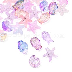 Electroplate and Golden Metal Enlaced Glass Beads&nbsp;EGLA-FS0001-58