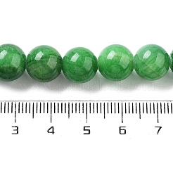 天然石馬山ジェイドラウンドビーズ連売り  染め  濃い緑  10mm  穴：1mm  約41個/連  15.7インチ&nbsp;G-D263-10mm-XS13