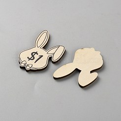 イースターをテーマにした子供向けDIYバスウッド報酬トークン35個  兎  50x33.5x3mm&nbsp;AJEW-WH0070-53B