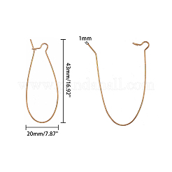 Brass Hoop Earrings Findings Kidney Ear Wires&nbsp;KK-FH0001-45-NR