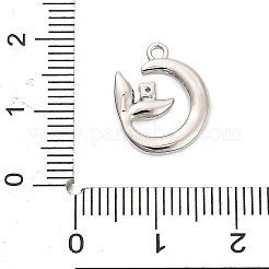真鍮製マイクロパヴェキュービックジルコニアペンダント  葉のチャーム  プラチナ  15x12.5x2.5mm  穴：1.3mm&nbsp;ZIRC-F143-04P