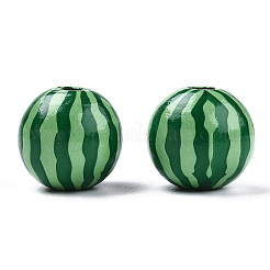 Printed Natural Wooden Fruit Beads&nbsp;WOOD-T021-104