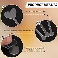 30Pcs 3 Style Transparent Acrylic Stirring Rods&nbsp;TACR-NB0001-30B