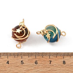 Wire Wrapped Natural Striped Agate/Banded Agate Connector Charm&nbsp;PALLOY-JF06072