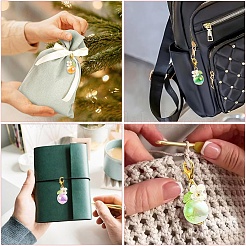 15Pcs 5 Colors Acrylic & Resin Pearl Flower Pendant Decorations&nbsp;HJEW-YW00509