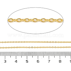 304ステンレススチールアズキチェーン  ハンダ付け  長持ちメッキ  スプールで  ゴールドカラー  1.8x1.5x0.5mm  約32.81フィート（10m）/ロール&nbsp;CHS-M008-01G-02